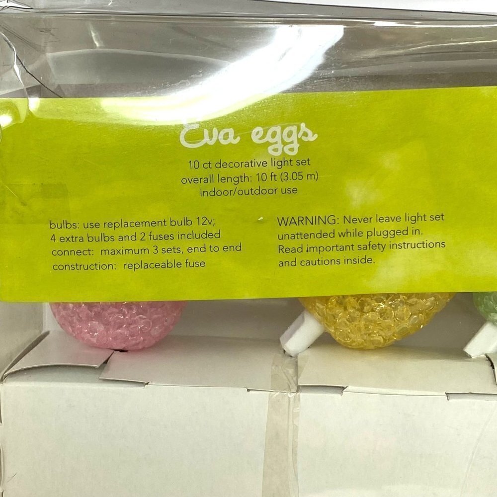 Vintage Target EVA Decorative Easter Eggs String Light Set 10 Count - Picture 2 of 5